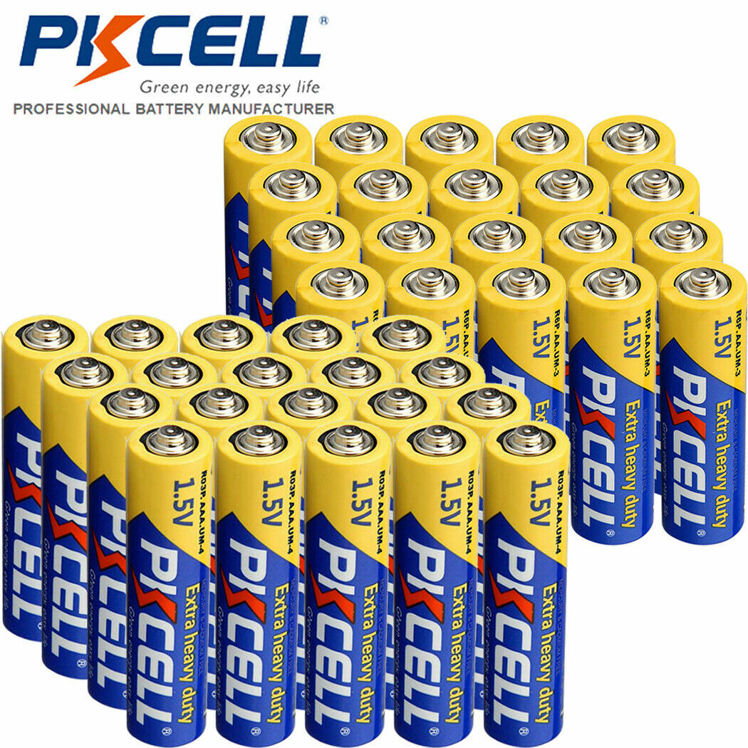 AA AAA Batteries 20x Double A & 20x Triple A R03P R6P UM-4 UM-3 1.5V Zinc-Carbon-image