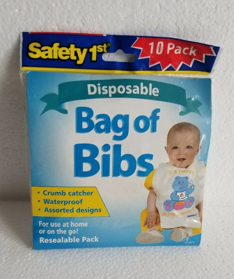 Baberos desechables Safety 1st para bebé, juego de 10 para uso en casa o sobre la marcha Foto 2 de 3