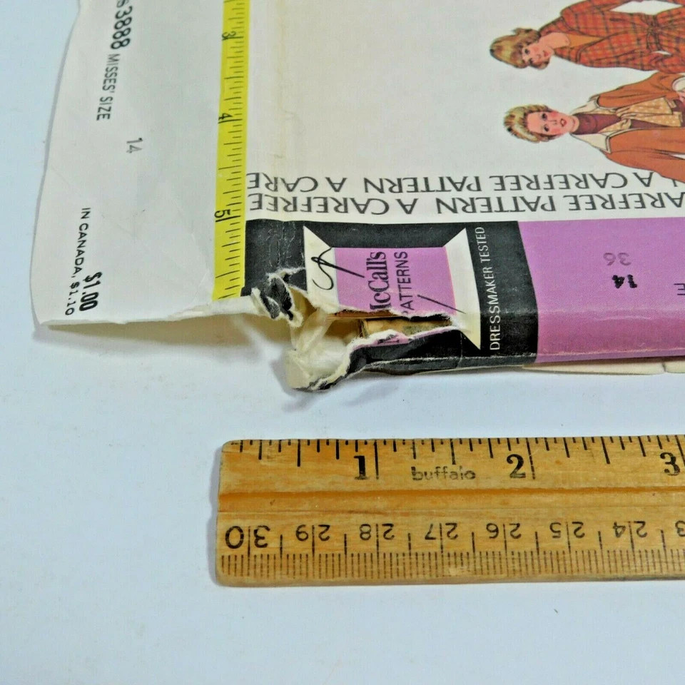 McCalls 3888 Misses Coat Topper Skirt Sewing Pattern Size 14 Bust 36 Uncut - Image 4 of 4