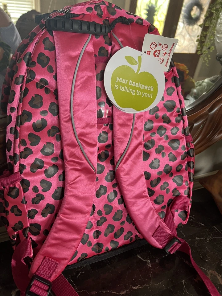 Mochila Hanna Andersson Niñas Rosa Guepardo Multi Bolsillo Nueva con Etiquetas Foto 2 de 4