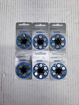 36 PowerOne Cochlear Implant Hearing Aid Batteries P675 plus EXP-2027