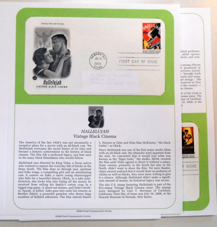 Black Cinema 2008 vintage 42¢ Sc 4336-4340 páginas PC, películas afroamericanas Foto 4 de 4