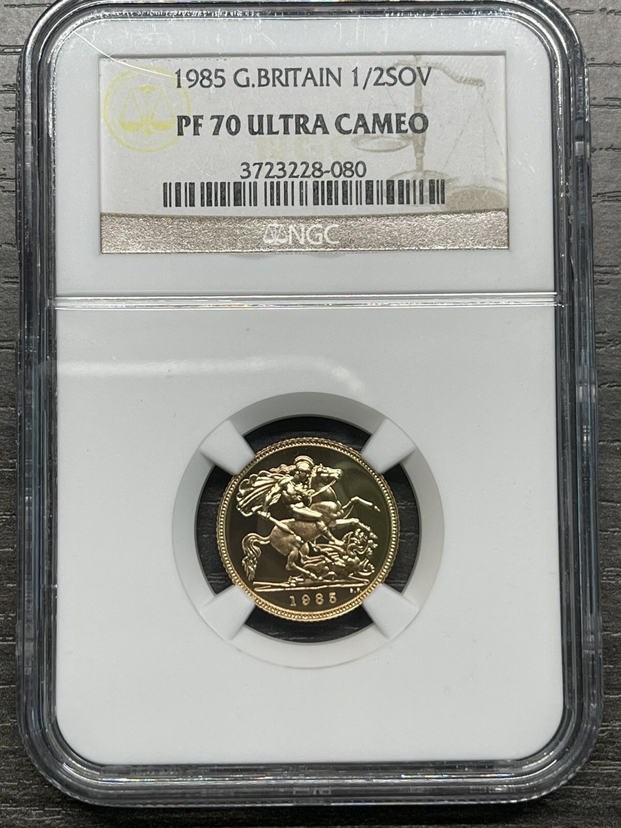 コレクション 1986 G.BRITAIN 1 Sov PF 70 ULTRA CAMEO Great Britain 1985 1/2 Sovereign Gold NGC PF70 ULTRA CAMEO SKU
