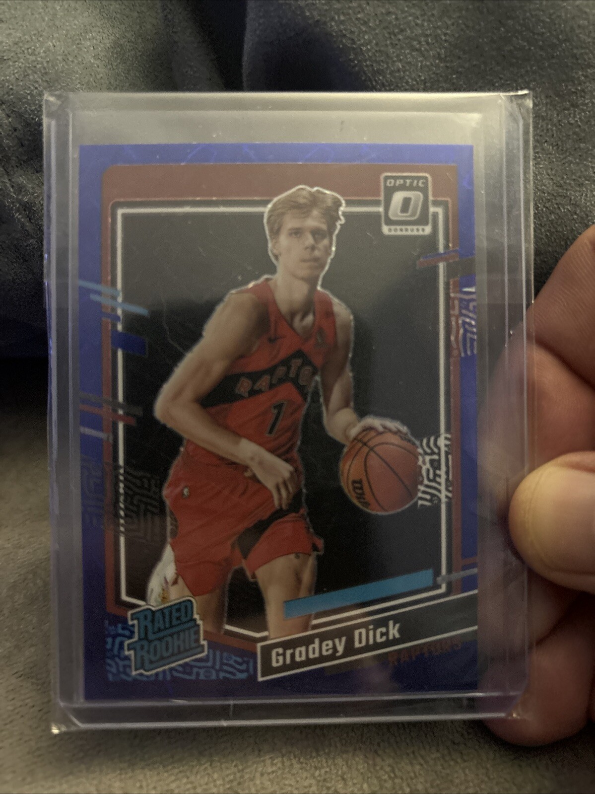 2023-24 Panini Donruss Optic - Rated Rookie Blue Velocity Prizm #212 Gradey Dick