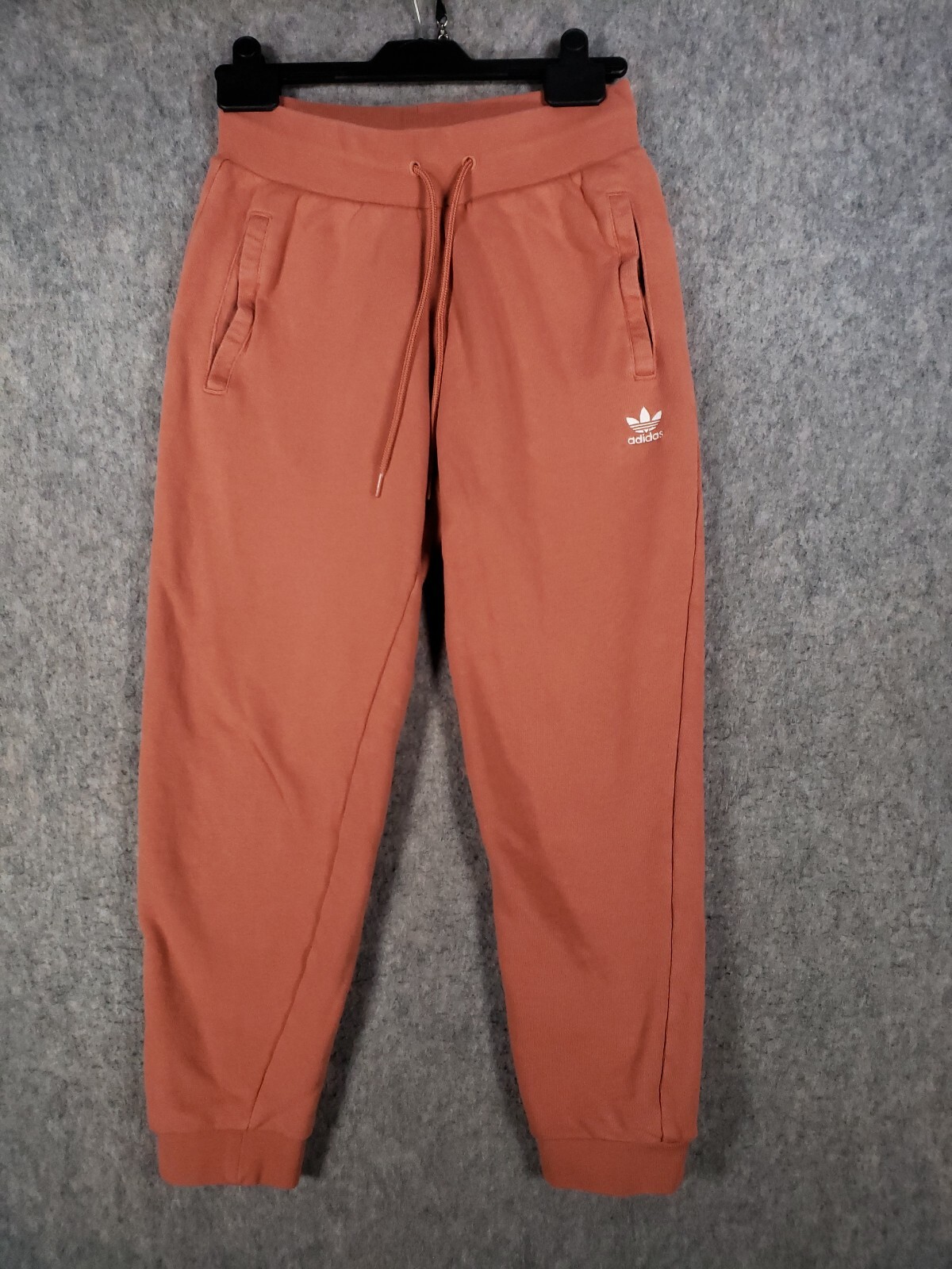 Adidas Joggers Womens 8 Orange Trefoil Logo Originals Jogging Bottoms Sweatpants-image