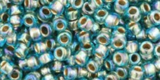 6/0, Toho Seed Beads, 995, Gold-Lined RAINBOW AQUA, 10 grams, TR-06-995