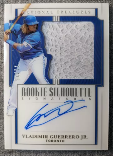 Vladimir Guerrero Jr 2019 National Treasures Silhouette Rookie Patch Auto 11/25 