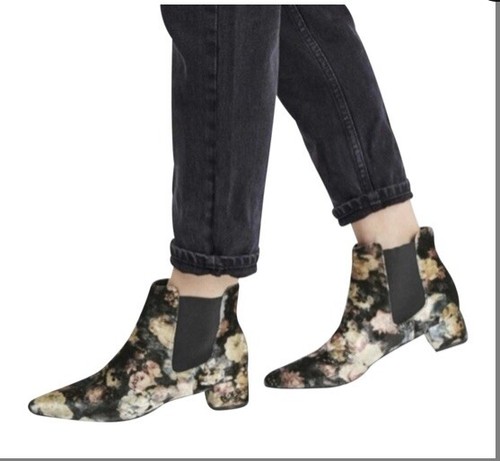 Floral Velvet Boots Size 