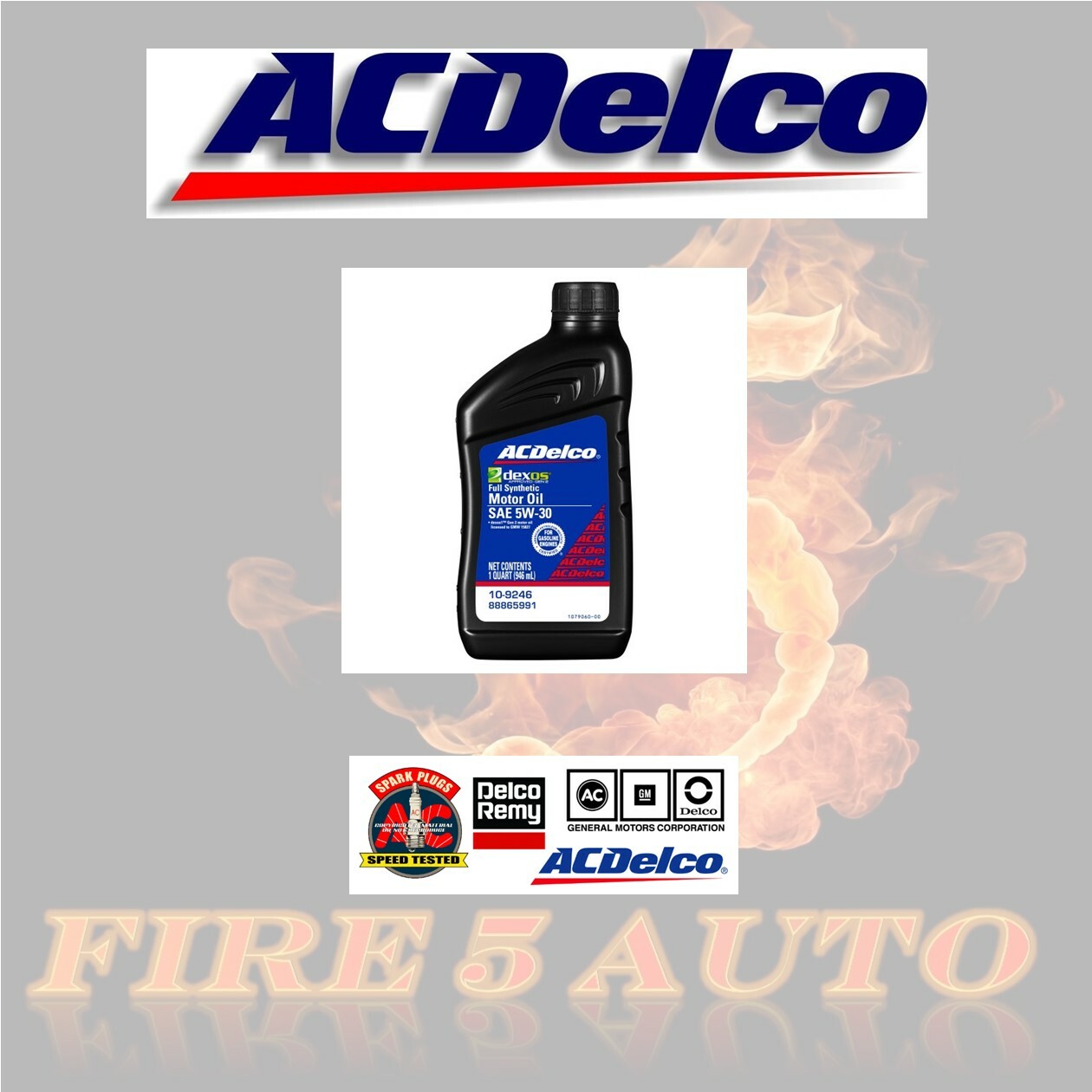 ACDelco FULL SYNTHETIC 109253 10 9246 SAE 5W30 Dexos1 Motor Oil