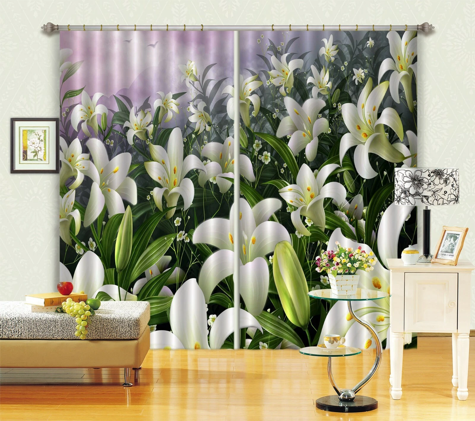 3D Lily Field ZHUA1471 Blockout Photo Curtain Fabric Window Zoe