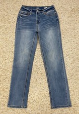 Time and Tru Jeans Women's size 4 Straight Leg Mid Rise Stretch Blue 26x29 