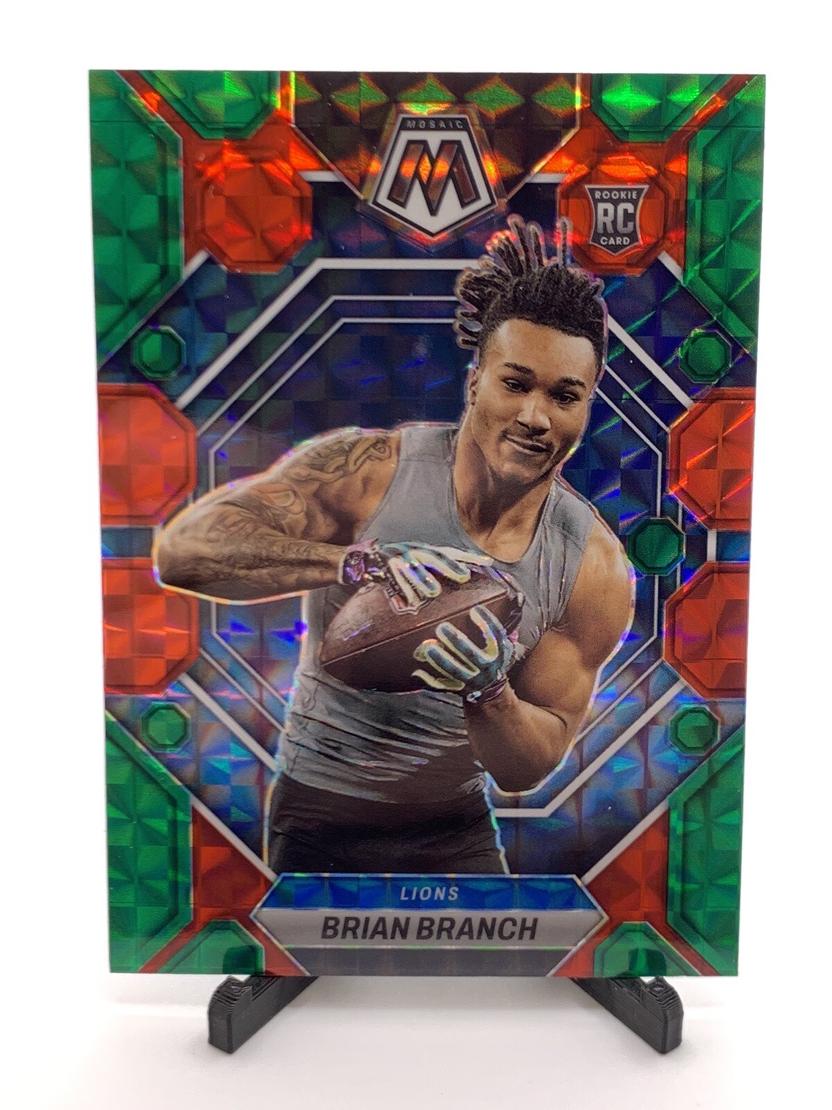 2023 Mosaic Brian Branch Red Green Choice Prizm Rookie RC No. 287 Lions