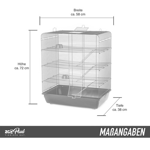 XXL Rattenkäfig Hamsterkäfig Nagerkäfig 58x38x72 cm Hamster Ratte Maus Nager Bau - Bild 3 von 5
