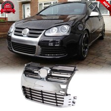 Silvery Mesh Grille Front Grill Fit For Volkswagon VW Golf 5 V MK5 R32 Bumper