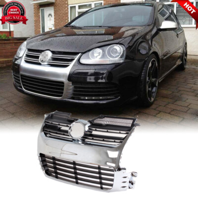 For Volkswagon VW Golf 5 V MK5 R32 Bumper Silvery Mesh Grille Front Center Grill