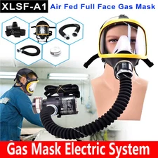 Electric Constant Flow Supplied Air Fed Respirator System Full Face Gas Mask