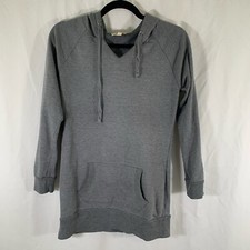 Zenana Outfitters Hoodie Women's Small Grey Vneck Long Sleeve Pockets Drawstring