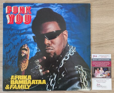 Afrika Bambaataa Signed Funk You Vinyl Record Hip Hop Legend Rap