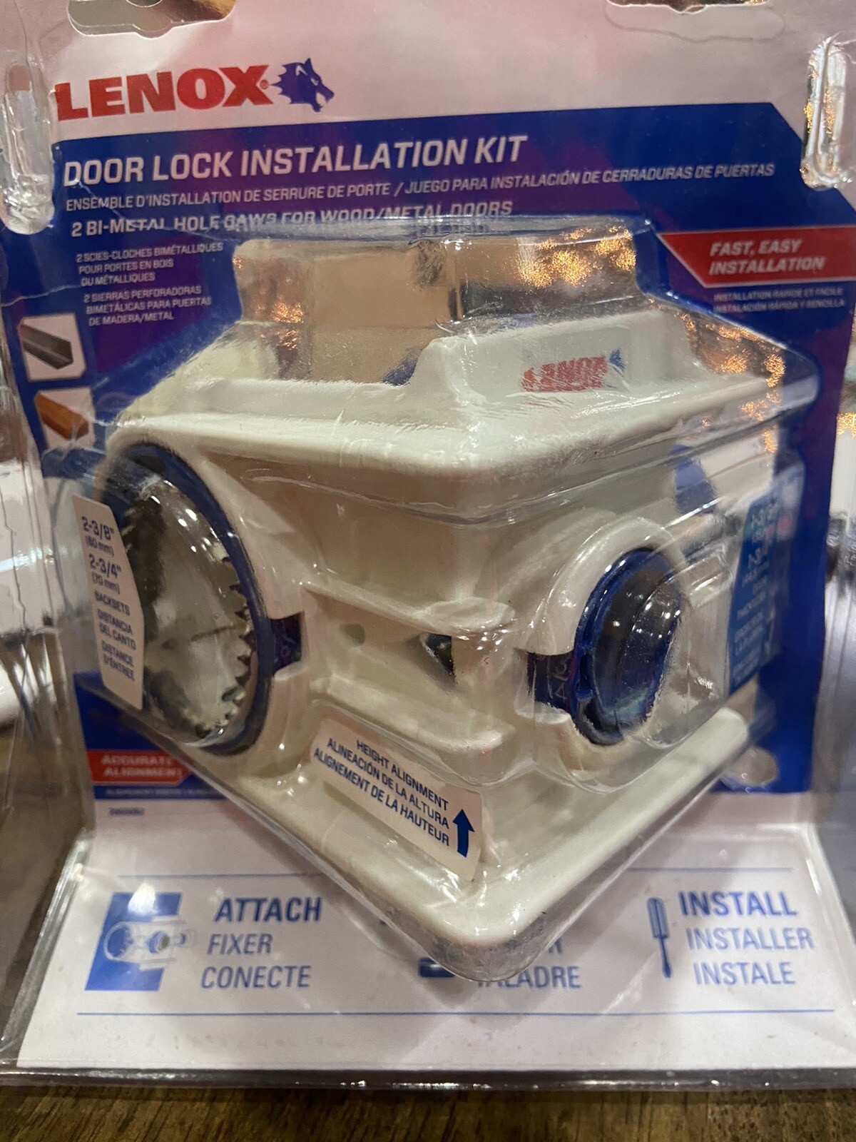 LENOX Door Lock Installation Kit 2 BiMetal HOLE SAWS WOOD METAL DOORS