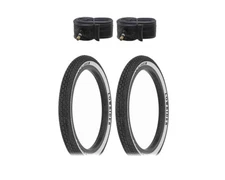 F&R Original Lowrider Bicycle "Logo" BLACK/WHITE 16" x 1.75" (2) TIRE & TUBES
