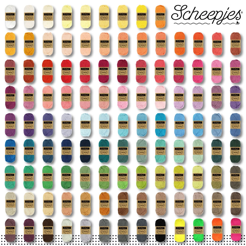 Scheepjes 3 x 50 g Catona Baumwolle Stricken Häkeln Amigurumi Wolle 113 Farben