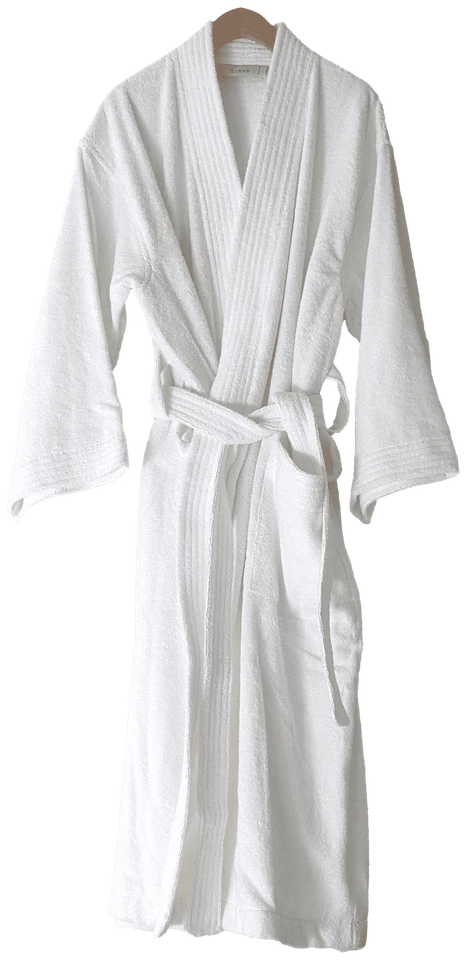 Albornoz de tela de rizo 100 % algodón unisex | Bata de felpa 52x70 | Kimono | Spa Sauna Foto 4 de 4