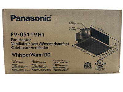 Panasonic WhisperWarm DC 50-80-110 CFM Bath Exhaust Fan with Heater  FV-0511VH1
