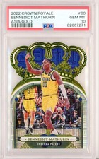 2022-23 Panini Crown Royale BENNEDICT MATHURIN Rookie RC Asia GOLD 7/8 PSA 10