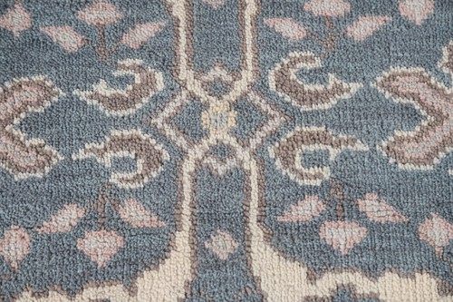 Blue/ Ivory Oushak Oriental Hand-knotted Runner Rug 2' 7" x 9' 10" Hallway rug - Picture 8 of 12