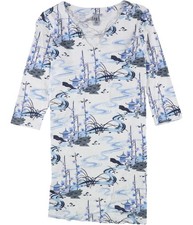 HC LA Womens Split Neck Shirt Dress, medblue, M