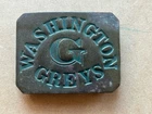 CIVIL WAR CONFEDERATE  WASHINGTON GREYS BELT BUCKLE. EARLY REPRODUCTION