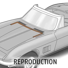 Weatherstrip for 1963-82 C2/C3 Corvette Hood Ledge - Car Weather Stripping Seal