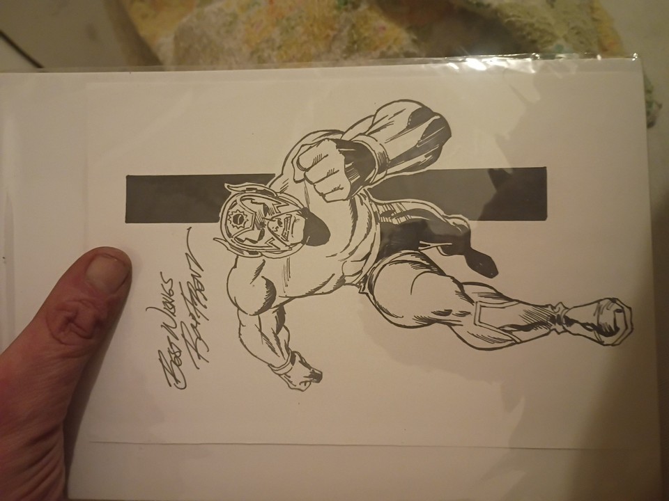 Original The Flash Bart Sears Hand-Drawn Ink Sketch Comic Art