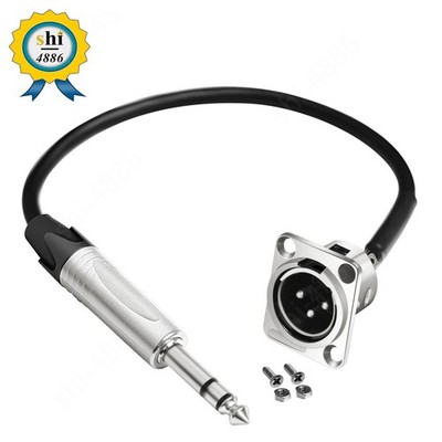Premium XLR Pass Through Cable No Solder XLR Patch Panel Male to 1/4'' TRS Male