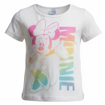 Disney Minnie Mouse T-Shirt Gr. 116 Weiß Mädchen Kinder Rainbow  100% Baumwolle - Bild 1 von 2