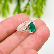 Green Apatite Gemstone 925 Sterling Silver Ring Handmade Jewelry Ring For Gift