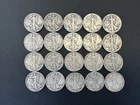 20 Silver Standing Liberty half dollars ($10 face)