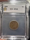 SASA 1889 indian head cent ICG Xf45