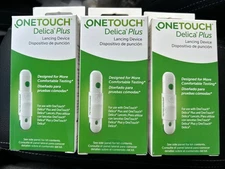 3 OneTouch Delica Plus Lancing Device Sterile Lancets Lot Comfortable Testing