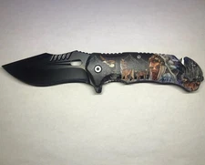 ElitEdge Indian Wolves Eagle Folding Knife 