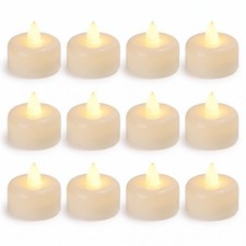 12-Pack Flameless LED Tea Lights Battery Operated Electric Wedding Decor Candles