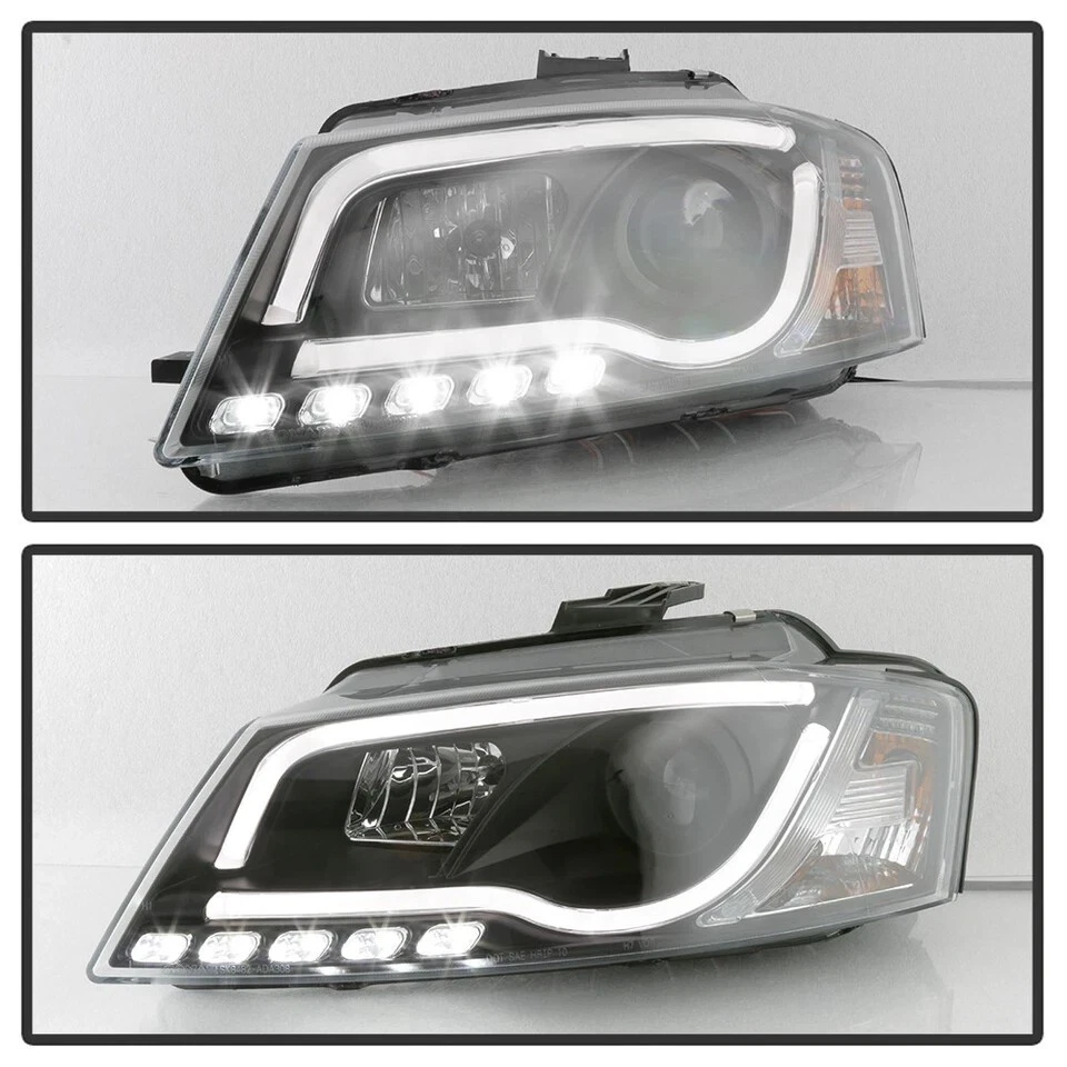 For 2009-2012 Audi A3 DRL "RS5 Style" Projector Black Headlights w/Running Led - Image 4 of 4