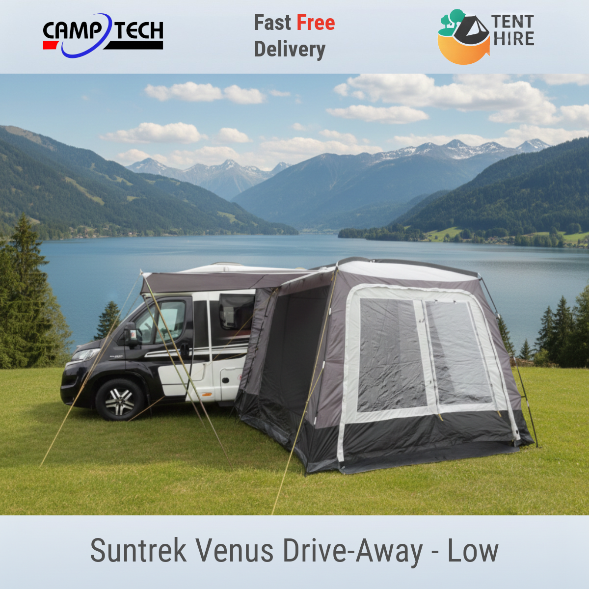 Camptech Suntrek Venus Campervan Vw T1 T2 T3 T4 T5 Driveaway Awning Low Height