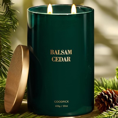 Goodpick Balsam Cedar Candle 22 oz, Pine Candles for Home 22 Green 