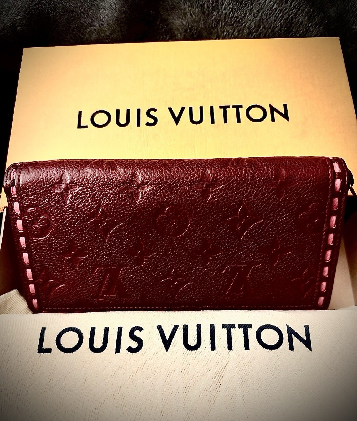 Louis Vuitton Empreinte Zippy Wallet in Burgundy - Limited Edition MSRP $1900