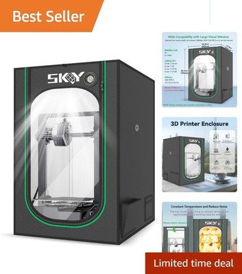 Fireproof & Dustproof 3D Printer Enclosure with LED Light for Enhanced Safety