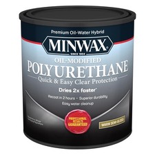 Minwax 630200444 Ultra Fast Drying Semi Gloss Water Based Polyurethane 1 qt.