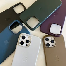 Top Grain Leather Case With Magnetic For iPhone 16 Pro Max 15 Pro 14 13 12 16e