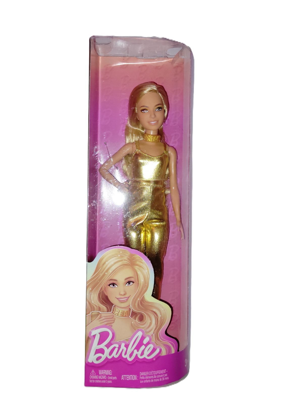 Barbie Fashionistas 222 Mattel HRH19, poupée mannequin 65th Anniversary avec vêtement doré brillant