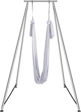 VEVOR Adjustable Yoga Aerial Rig, Silk Stands, Portable White